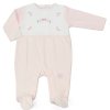 M15969: Baby Girls Embroidered Velour All In One (0-9 Months)